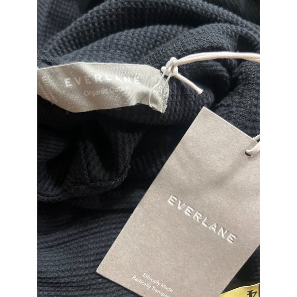 Everlane The Organic Cotton Turtleneck Waffle Tee in Black Small New Womens Top - Picture 9 of 10